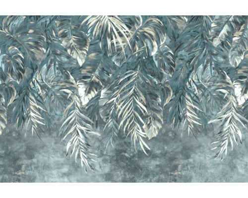 Digitaldruck Vlies 2536V-13 GMK Glamorama türkis 400x270cm Tapete mit tropischem Blätterdesign für Wandgestaltung