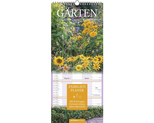 Familienplaner Kalender mit Gartenmotiven