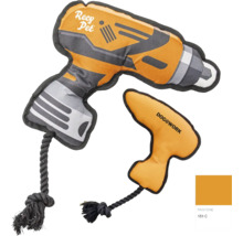 Spielzeugset für Hunde, bestehend aus Stoffbohrmaschine und Schraubenschlüssel mit Seil