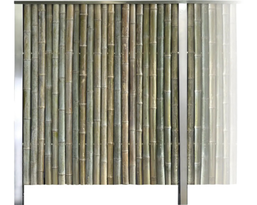 Sichtschutz Bambooline 2er Set inkl. Pfosten zum Einbetonieren 322,5 x 180 cm Bambus Sichtschutz mit Rahmen