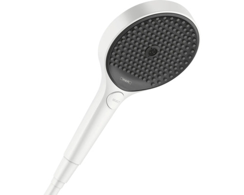 Handbrause hansgrohe Rainfinity 130 3jet EcoSmart rund Ø 130 mm weiß matt 26865700 Handbrause mit verschiedenen Strahlarten und Select Taste