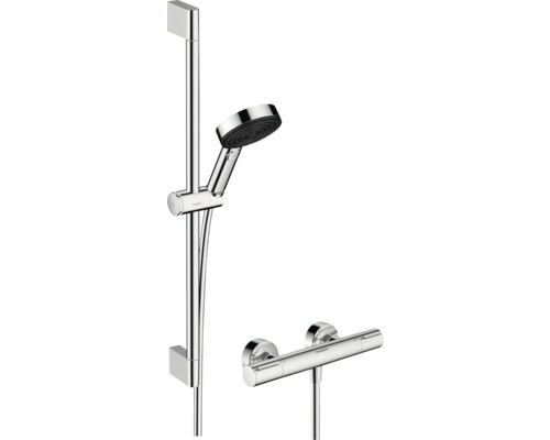 hansgrohe Duscharmatur mit Thermostat PULSIFY SELECT S 105 3JET RELAXATION ECOSMART chrom inkl. Brausestangenset 65 cm 24272000 hansgrohe Duscharmatur mit Thermostat PULSIFY SELECT S 105 3JET RELAXATION ECOSMART chrom inkl. Brausestangenset 65 cm 24272000