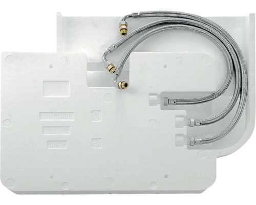 Grundkörper für Kopfbrause hansgrohe Raindance Rainmaker 680/460 3jet 28414180 Flexschläuche auf einer Kunststoffunterlage