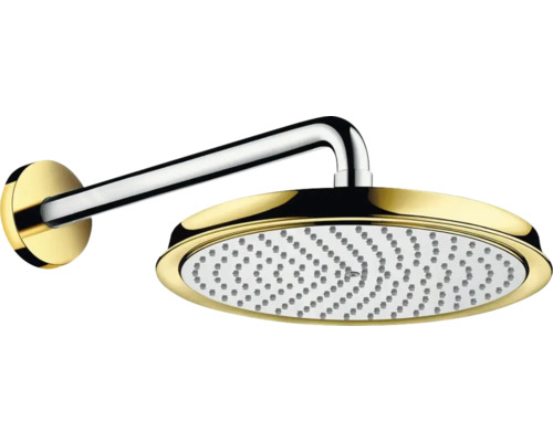 Kopfbrause Set hansgrohe Raindance Classic 1jet rund Ø 270 mm inkl. Brausearm chrom/polished gold optic 27424090 Kopfbrause Set hansgrohe Raindance Classic 1jet rund Ø 270 mm inkl. Brausearm chrom/polished gold optic 27424090