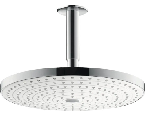 Kopfbrause Set hansgrohe Raindance Select S 300 2jet rund Ø 350 mm mit Deckenanschluss weiß/chrom 27337400
