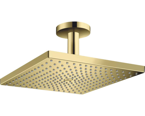 Kopfbrause Set hansgrohe Raindance E 300 1jet eckig 300 x 300 mm mit Deckenanschluss polished gold optic 26250990 Kopfbrause Set hansgrohe Raindance E 300 1jet eckig 300 x 300 mm mit Deckenanschluss polished gold optic 26250990