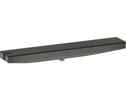 hansgrohe Rainfinity Wandanschluss Porter 500 mit Brausehalter links und Duschablage brushed black chrom gebürstet 26843340