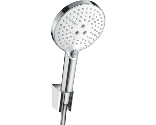 Handbrause Set hansgrohe Raindance Select S 120 3jet rund mit Brauseschlauch 160 cm chrom/weiß 26721400 Handbrause Set hansgrohe Raindance Select S 120 3jet rund mit Brauseschlauch 160 cm chrom/weiß 26721400