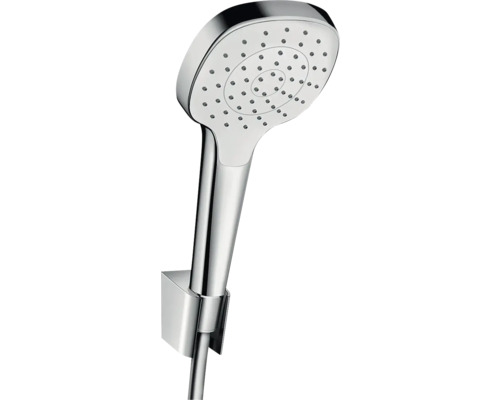 Handbrause Set hansgrohe Croma Select E E 110 1jet eckig mit Brauseschlauch 125 cm chrom/weiß 26424400