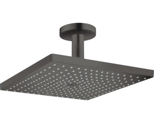 Kopfbrause Set hansgrohe Raindance E 300 1jet eckig 300 x 300 mm mit Deckenanschluss brushed black chrom gebürstet 26250340
