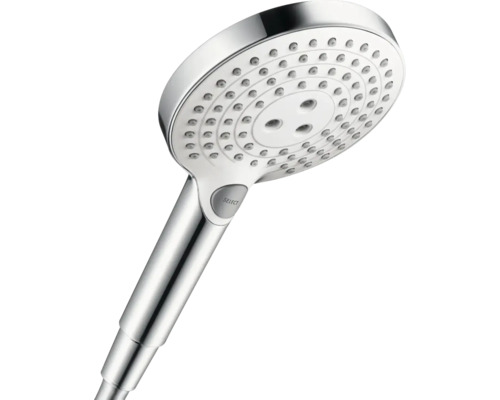 Handbrause hansgrohe Raindance Select S 120 3jet rund Ø 130 mm chrom weiß 26530400 Handbrause mit verschiedenen Strahlarten