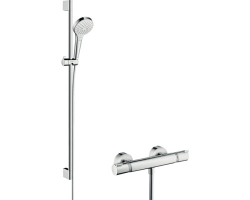 hansgrohe Duscharmatur mit Thermostat CROMA SELECT S VARIO weiß chrom inkl. Brausestangenset 90 cm 27014400 hansgrohe Duscharmatur mit Thermostat CROMA SELECT S VARIO weiß chrom inkl. Brausestangenset 90 cm 27014400