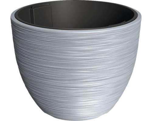 Blumentopf mit horizontaler Rillenstruktur