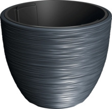 Grauer Pflanzkübel mit horizontal geriffeltem Design