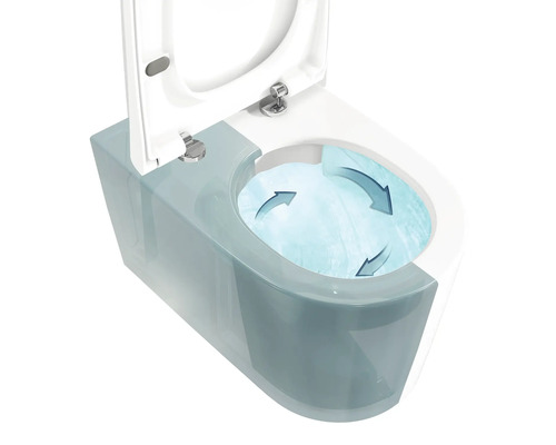 Wand-Tiefspülklosett mit Wasserwirbelspülung