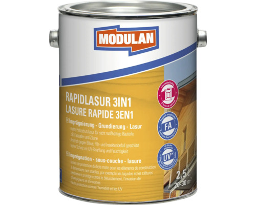 MODULAN Rapidlasur 3in1 FS kiefer 2,5 l Dose Holzschutzlasur Rapidlasur 3in1 von Modulan, 2,5 Liter