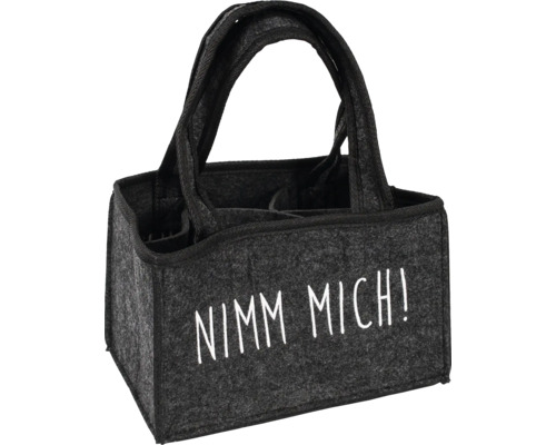 Aufbewahrungskorb aus Filz mit der Aufschrift Nimm Mich!