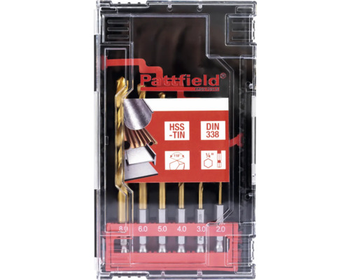 Pattfield Ergo Tools Bohrerset mit HSS-TiN Beschichtung, DIN 338 Standard