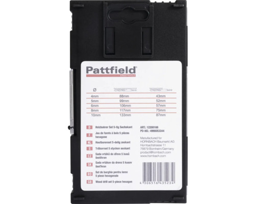 Pattfield Holzbohrer Set 5-teilig Sechskant