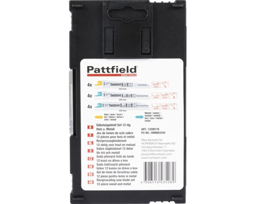 Pattfield Säbelsägeblatt Set 12-teilig für Holz und Metall