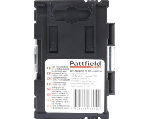 Pattfield Glas- und Fliesenbohrer Set, 5-teilig