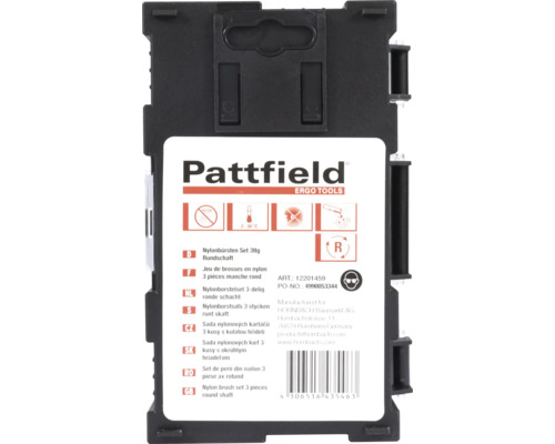 Pattfield Nylonbürsten Set 3-teilig Rundschaft