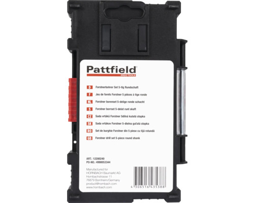 Pattfield Forstnerbohrer Set 5-teilig mit Rundschaft