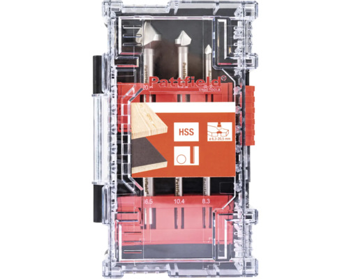 Pattfield Kegelsenker Set in transparenter Aufbewahrungsbox