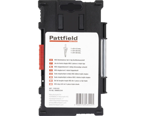 Pattfield HSS Stufenbohrer Set, dreiteilig