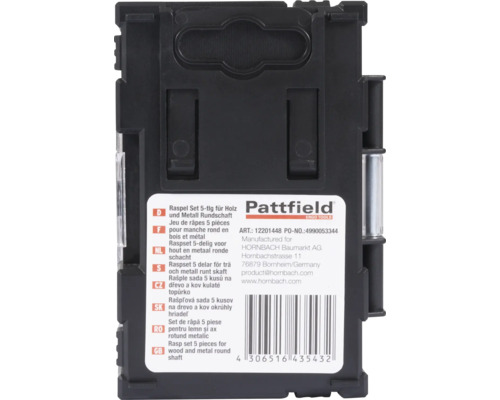 Pattfield Raspel Set 5-teilig für Holz und Metall Rundschaft