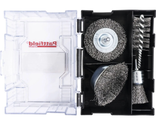 Bürsten-Set mit Drahtbürsten in Aufbewahrungsbox