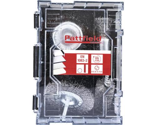 Pattfield Drahtbürsten-Set im transparenten Aufbewahrungskoffer