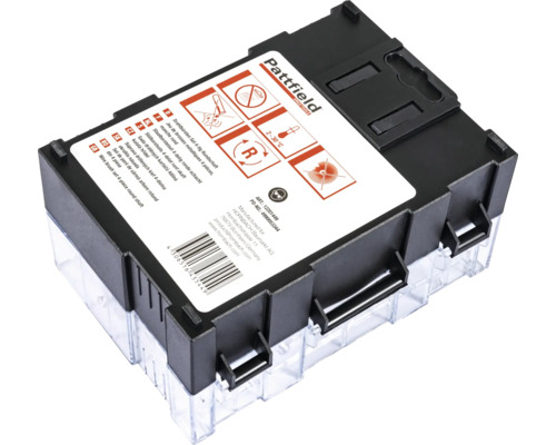 Drahtbürsten Set mit vier Rundschaft-Drahtbürsten in einer transparenten Kunststoffbox