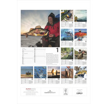Angelkalender mit Fotografien von Fischen und Fischern.