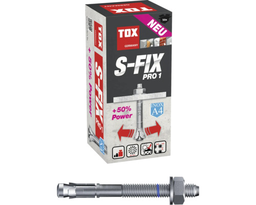 TOX S-Fix Pro 1 Schwerlastanker im Karton mit Bolzen und Mutter