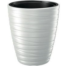 Weißer Pflanztopf mit wellenförmigem Design