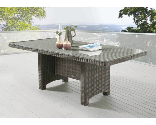 Gartentisch Destiny Luna rechteckig 165 x 90 x 75 cm vintage grau, Polyrattan + Aluminium