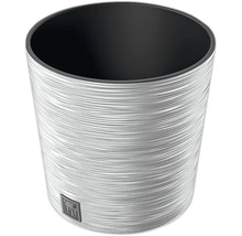 Runder Abfalleimer aus Metall mit Luri Logo