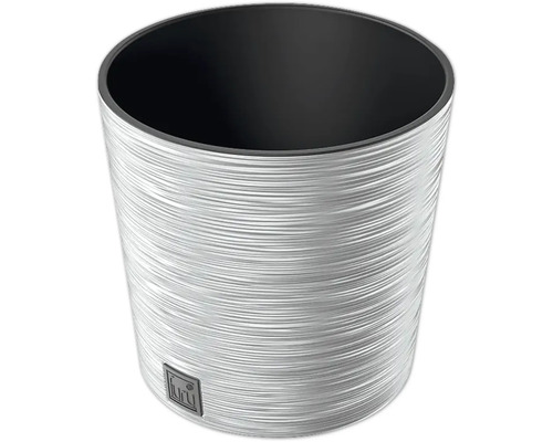 Runder Abfalleimer aus Metall mit Luri Logo