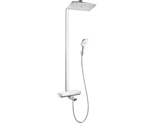 Duschsäule inkl. Badewannenthermostat hansgrohe Raindance E 360 1jet chrom/weiß matt 27113400