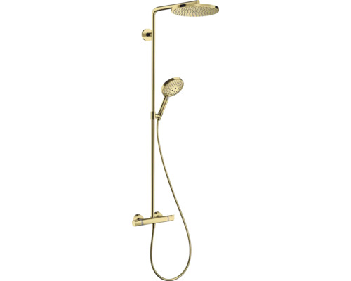 Duschsäule inkl. Thermostat hansgrohe Raindance Select S 240 1jet PowderRain gold glänzend 27633990
