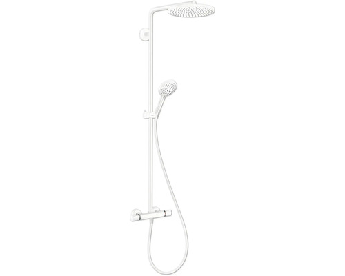 Duschsäule inkl. Thermostat hansgrohe Raindance Select S 240 1jet PowderRain weiß matt 27633700