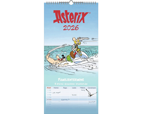 Asterix Kalender 2026 mit Comicfiguren und Familienplaner