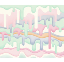 Illustration mit Farbverläufen und tropfenden Formen