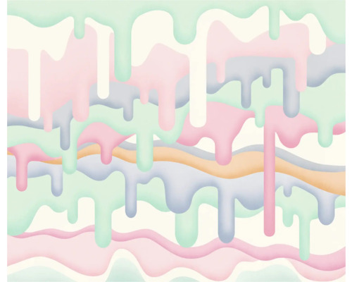 Illustration mit Farbverläufen und tropfenden Formen