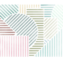 Abstraktes Muster mit Streifen und geometrischen Formen