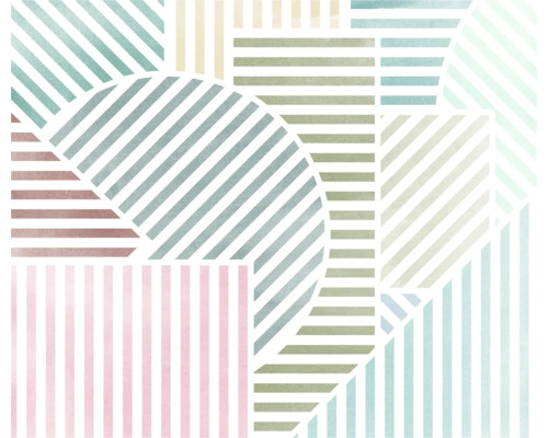 Abstraktes Muster mit Streifen und geometrischen Formen