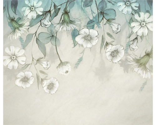 Fototapete Vlies FLX6-041 I fiori 6-tlg. 250 x 300 cm Dekorative Tapete mit Blumenmuster für stilvolle Innenräume
