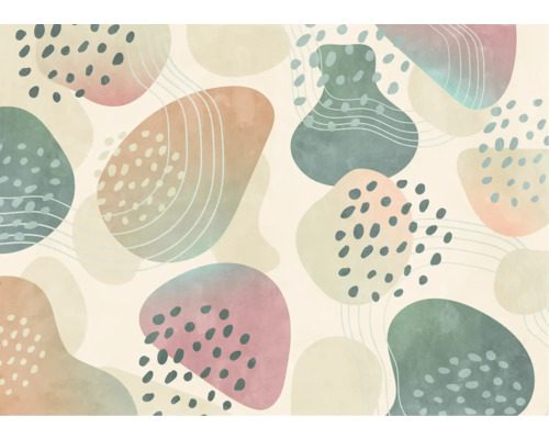 Abstrakte Tapete mit organischen Formen und Punktmuster