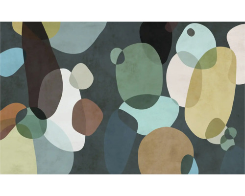 Fototapete Vlies FLX8-005 Form Symbiotic 8-tlg. 250 x 400 cm Abstraktes Design mit sich überlappenden Formen